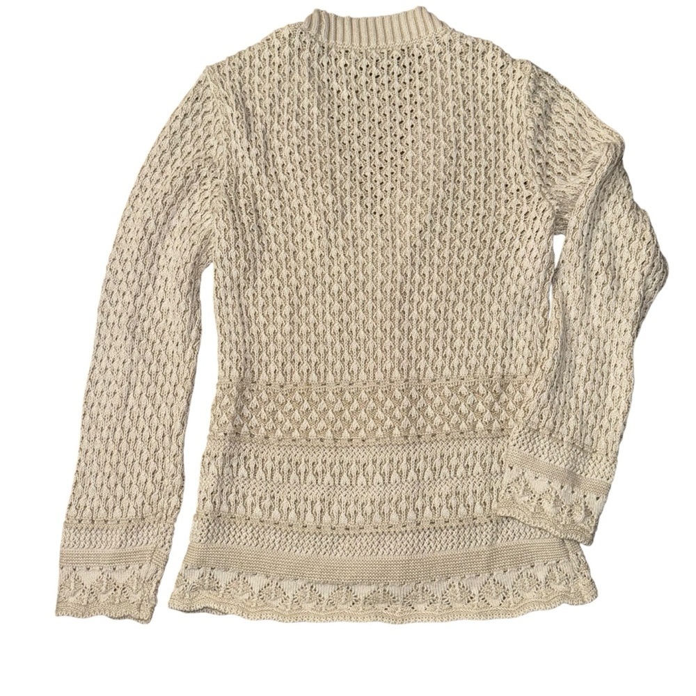 Eddie Bauer Womens Cardigan Sweater Cream Knit Button Front Cozy Cottage - Picture 3 of 7